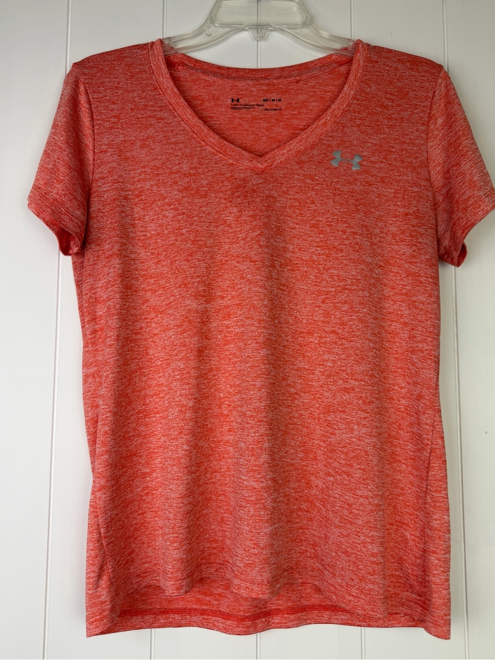 Under Armour Women’s Heathered Coral V-Neck Performance Tee